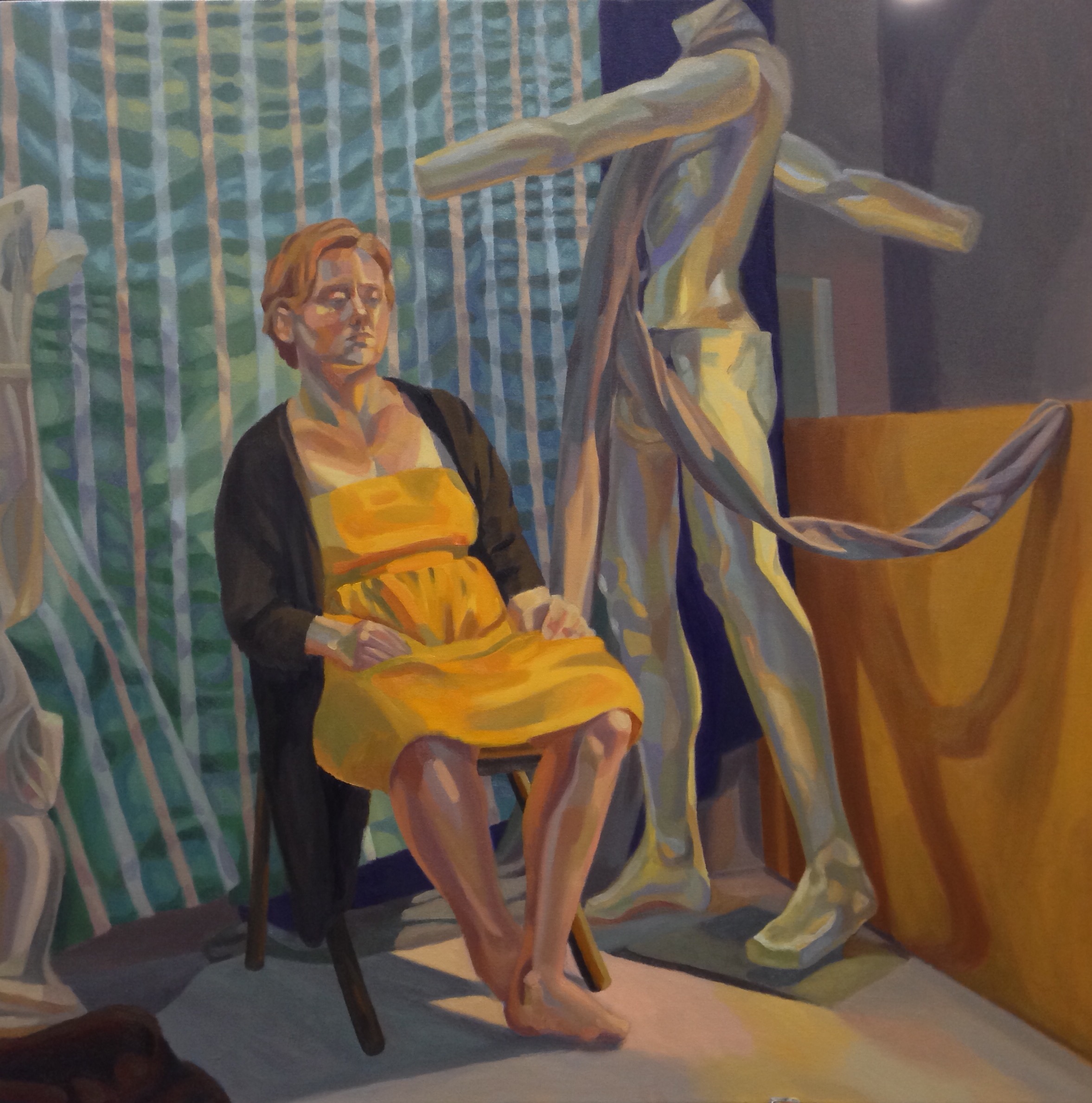 Yellow Dress and Wrinkly Curtains, 2016